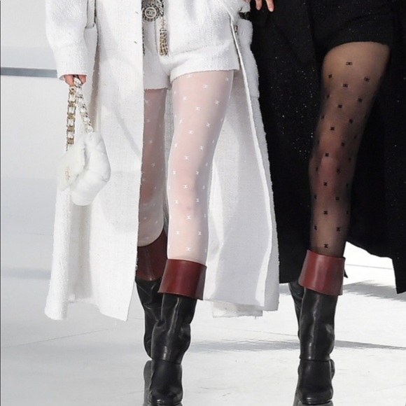 Chanel White Logo Tights | Poshmark